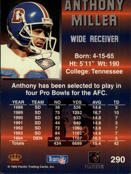 1995 Pacific - Blue #290 Anthony Miller Back