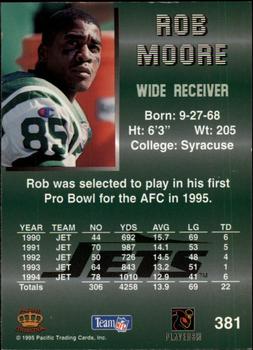 1995 Pacific - Blue #381 Rob Moore Back