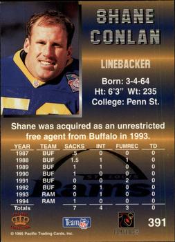 1995 Pacific - Blue #391 Shane Conlan Back