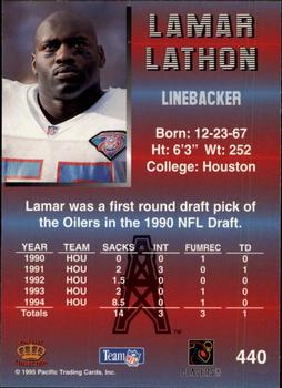 1995 Pacific - Blue #440 Lamar Lathon Back