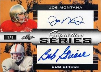 2022 Leaf Signature Series - Dual Signature Orange #SSD-31 Joe Montana / Bob Griese Front