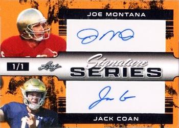 2022 Leaf Signature Series - Dual Signature Orange #SSD-32 Joe Montana / Jack Coan Front