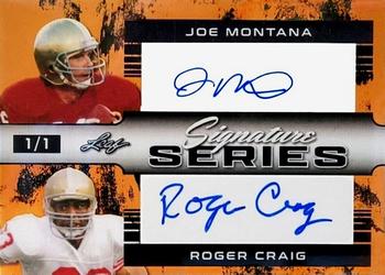 2022 Leaf Signature Series - Dual Signature Orange #SSD-33 Joe Montana / Roger Craig Front