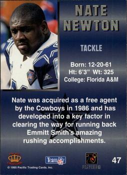 1995 Pacific - Platinum #47 Nate Newton Back