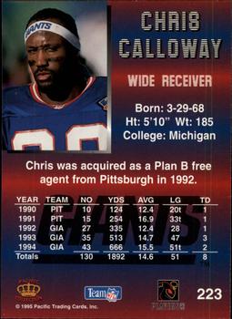 1995 Pacific - Platinum #223 Chris Calloway Back