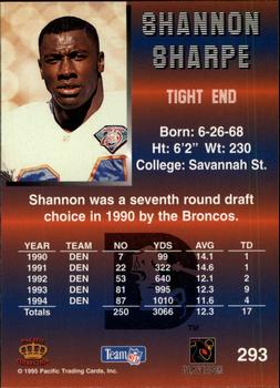 1995 Pacific - Platinum #293 Shannon Sharpe Back