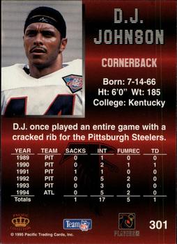 1995 Pacific - Platinum #301 D.J. Johnson Back