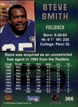 1995 Pacific - Platinum #366 Steve Smith Back