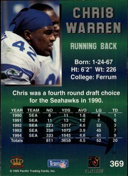 1995 Pacific - Platinum #369 Chris Warren Back