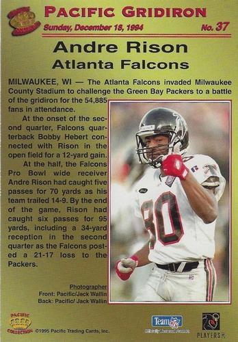 1995 Pacific Gridiron - Red #37 Andre Rison Back