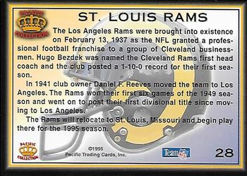 1995 Pacific Prisms - Team Uniforms #28 St. Louis Rams Back