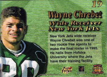 1995 Pacific Triple Folder #19 Wayne Chrebet Back