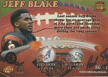 1995 Pacific Triple Folder - Big Guns #BG=5 Jeff Blake Back