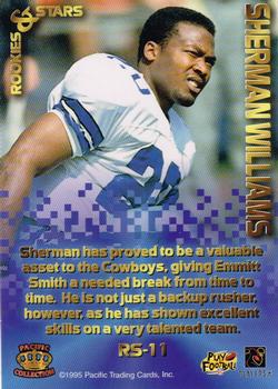 1995 Pacific Triple Folder - Rookies and Stars #RS-11 Sherman Williams Back