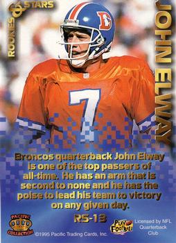 1995 Pacific Triple Folder - Rookies and Stars #RS-13 John Elway Back
