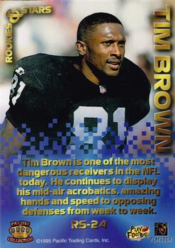 1995 Pacific Triple Folder - Rookies and Stars #RS-24 Tim Brown Back