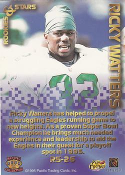 1995 Pacific Triple Folder - Rookies and Stars #RS-26 Ricky Watters Back