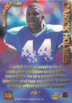 1995 Pacific Triple Folder - Rookies and Stars Blue #RS-2 Darick Holmes Back