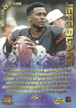 1995 Pacific Triple Folder - Rookies and Stars Blue #RS-5 Jeff Blake Back