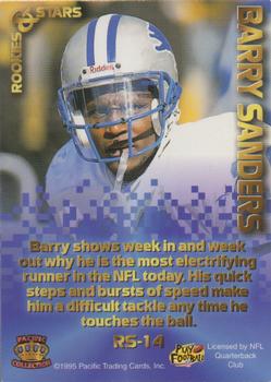 1995 Pacific Triple Folder - Rookies and Stars Blue #RS-14 Barry Sanders Back