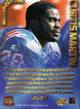 1995 Pacific Triple Folder - Rookies and Stars Blue #RS-22 Curtis Martin Back