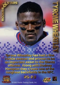 1995 Pacific Triple Folder - Rookies and Stars Blue #RS-23 Tyrone Wheatley Back