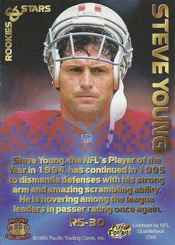 1995 Pacific Triple Folder - Rookies and Stars Blue #RS-30 Steve Young Back