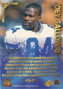 1995 Pacific Triple Folder - Rookies and Stars Blue #RS-31 Joey Galloway Back