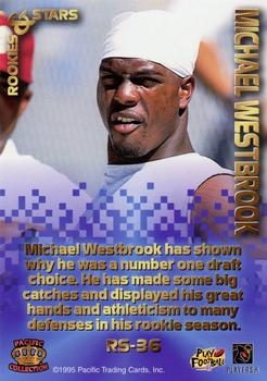 1995 Pacific Triple Folder - Rookies and Stars Blue #RS-36 Michael Westbrook Back
