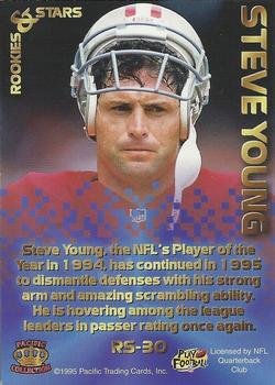 1995 Pacific Triple Folder - Rookies and Stars Raspberry #RS-30 Steve Young Back