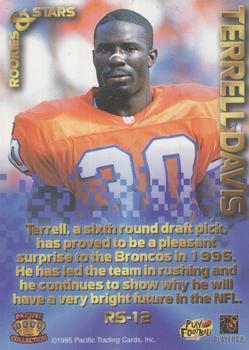 1995 Pacific Triple Folder - Rookies and Stars Silver #RS-12 Terrell Davis Back