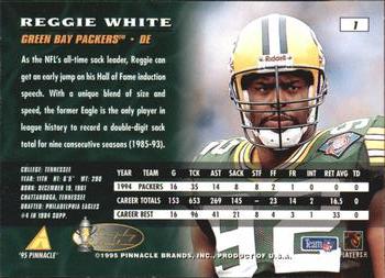 1995 Pinnacle - Artist's Proofs #1 Reggie White Back