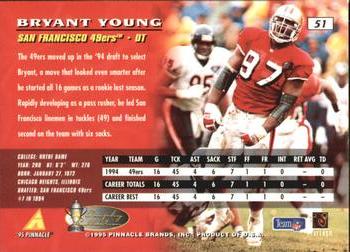 1995 Pinnacle - Artist's Proofs #51 Bryant Young Back