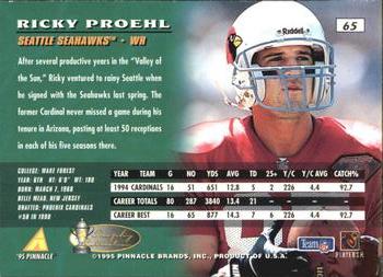 1995 Pinnacle - Artist's Proofs #65 Ricky Proehl Back