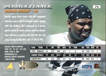 1995 Pinnacle - Artist's Proofs #75 Derrick Fenner Back