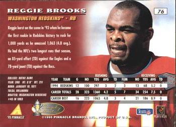 1995 Pinnacle - Artist's Proofs #76 Reggie Brooks Back