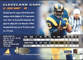 1995 Pinnacle - Artist's Proofs #149 Cleveland Gary Back