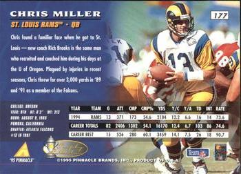 1995 Pinnacle - Artist's Proofs #177 Chris Miller Back