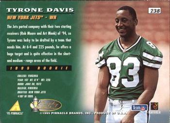 1995 Pinnacle - Artist's Proofs #238 Tyrone Davis Back
