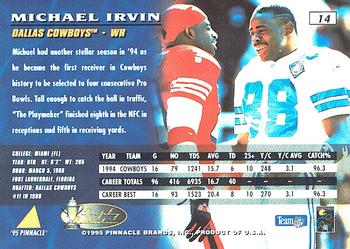 1995 Pinnacle - Trophy Collection #14 Michael Irvin Back