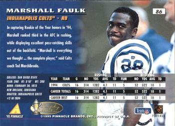 1995 Pinnacle - Trophy Collection #86 Marshall Faulk Back