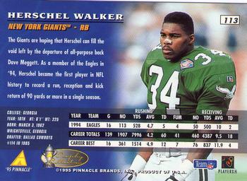 1995 Pinnacle - Trophy Collection #113 Herschel Walker Back