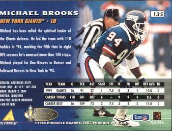 1995 Pinnacle - Trophy Collection #135 Michael Brooks Back