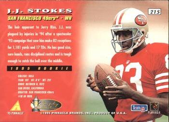 1995 Pinnacle - Trophy Collection #215 J.J. Stokes Back