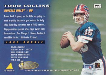 1995 Pinnacle - Trophy Collection #221 Todd Collins Back