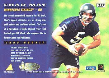 1995 Pinnacle - Trophy Collection #227 Chad May Back