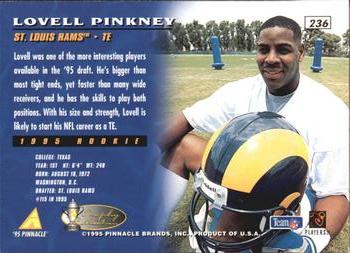 1995 Pinnacle - Trophy Collection #236 Lovell Pinkney Back