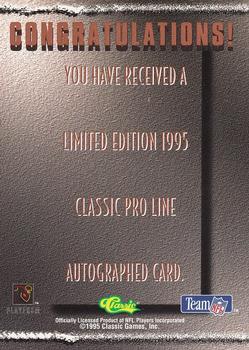 1995 Pro Line - Autographs #NNO Jack Del Rio Back