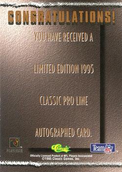 1995 Pro Line - Autographs #NNO Keenan McCardell Back