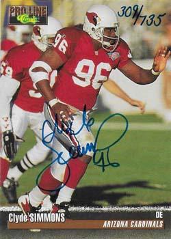 1995 Pro Line - Autographs #NNO Clyde Simmons Front